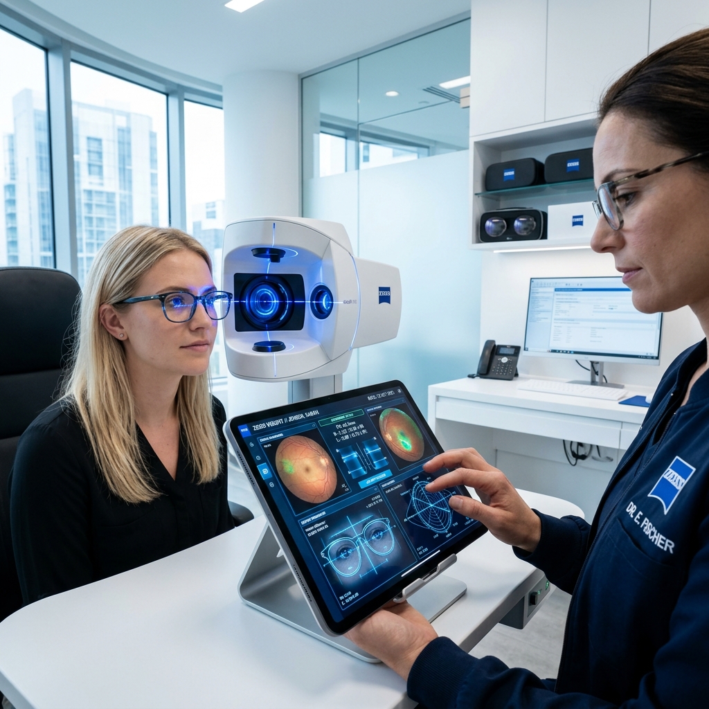 ZEISS VisuConsult 100 — sistem digital de măsurare pe tabletă iPad